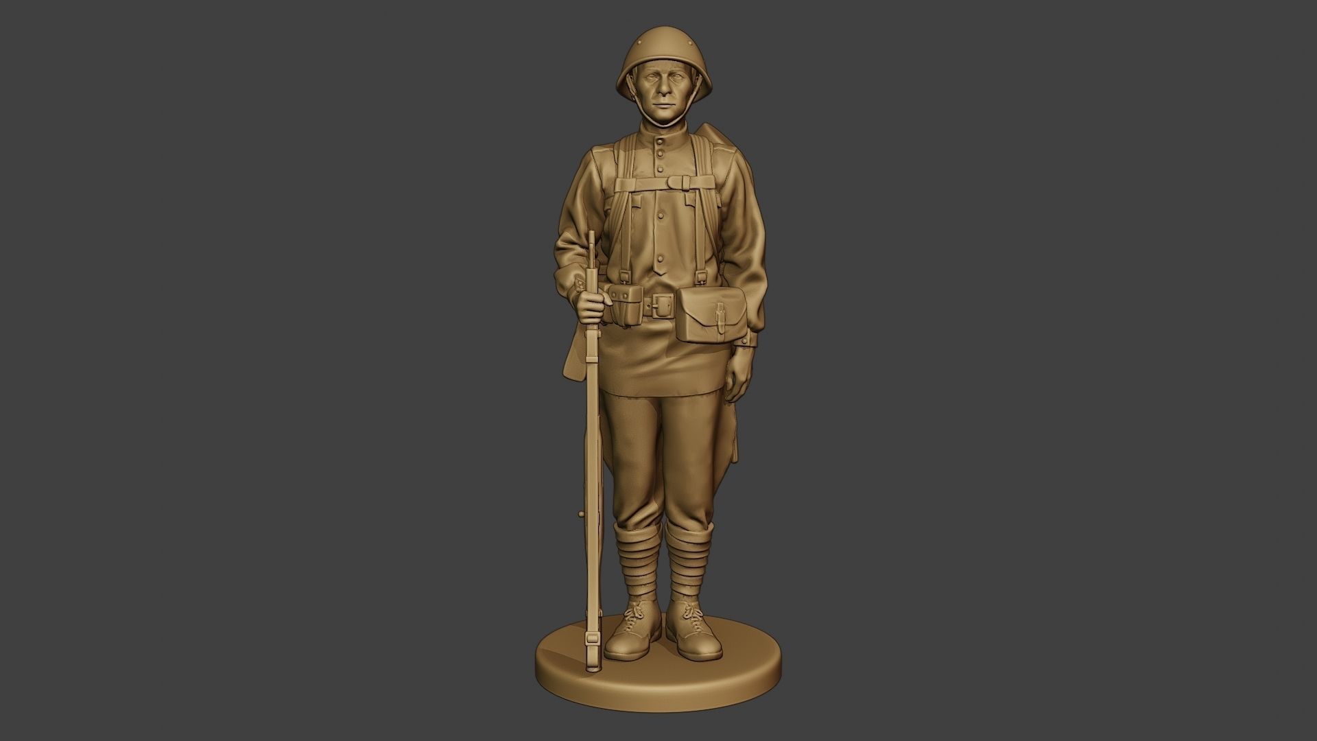 Russian soldier ww2 Attention R1 3D print model_11