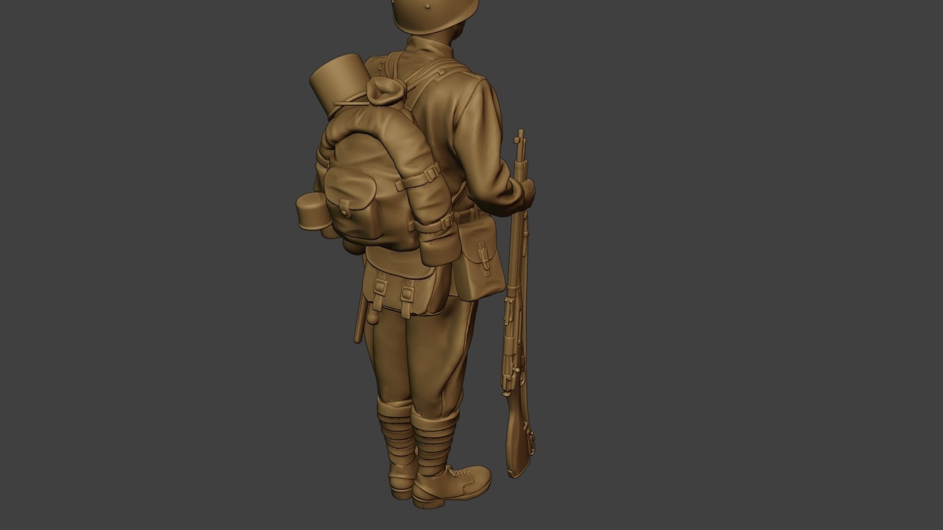 Russian soldier ww2 Attention R1 3D print model_24