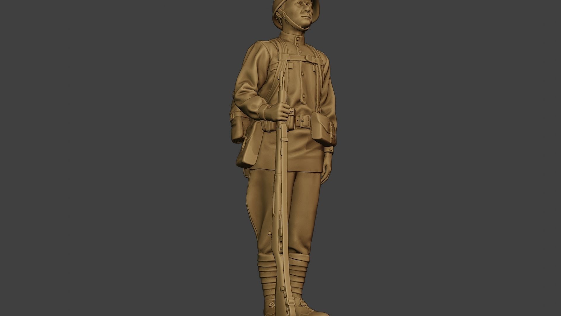 Russian soldier ww2 Attention R1 3D print model_13