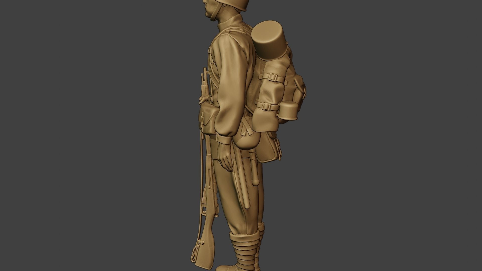 Russian soldier ww2 Attention R1 3D print model_26