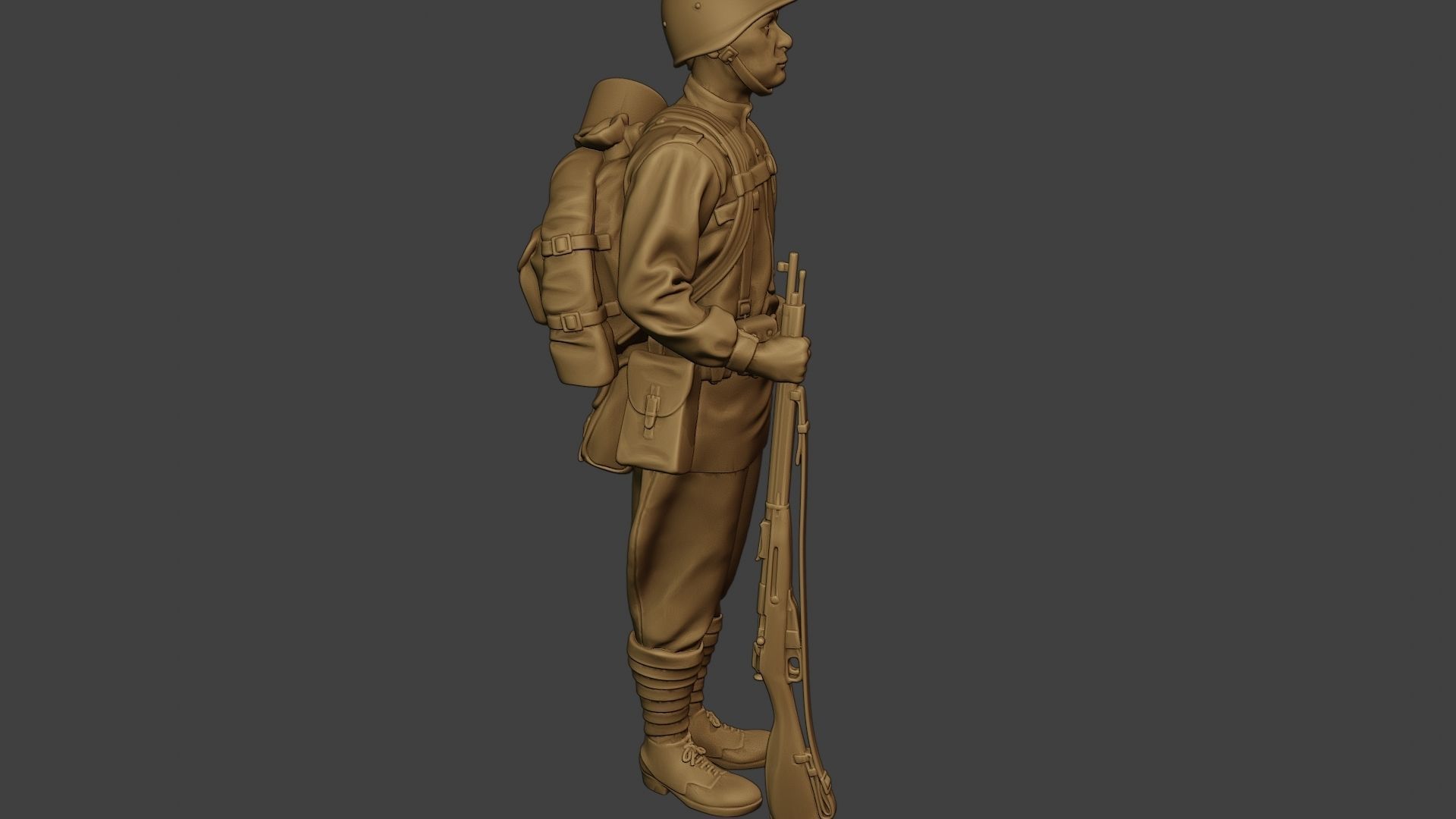 Russian soldier ww2 Attention R1 3D print model_30