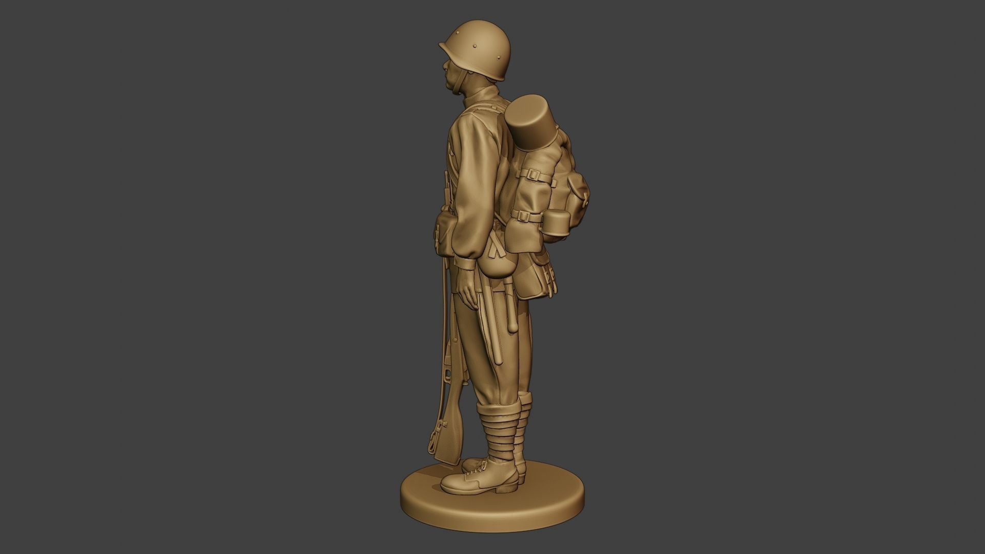 Russian soldier ww2 Attention R1 3D print model_4