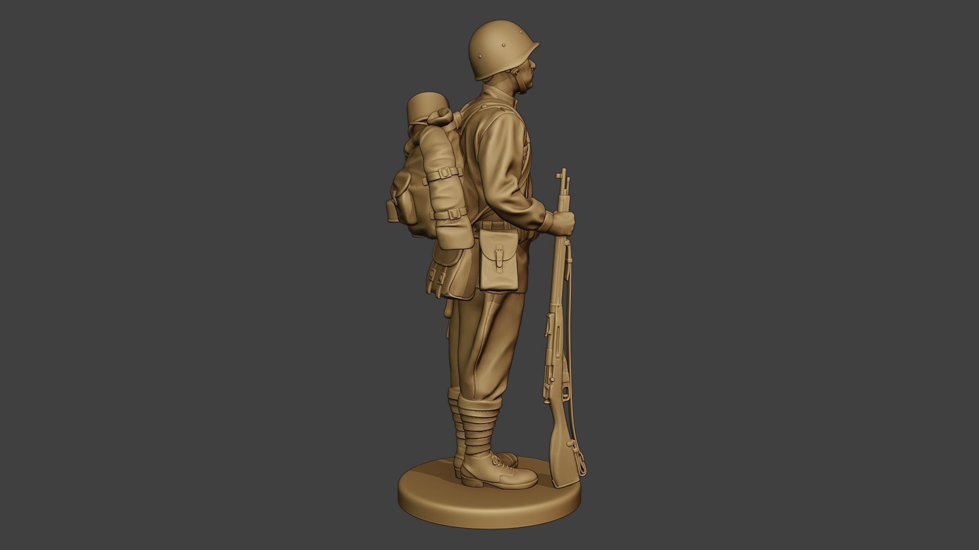 Russian soldier ww2 Attention R1 3D print model_8