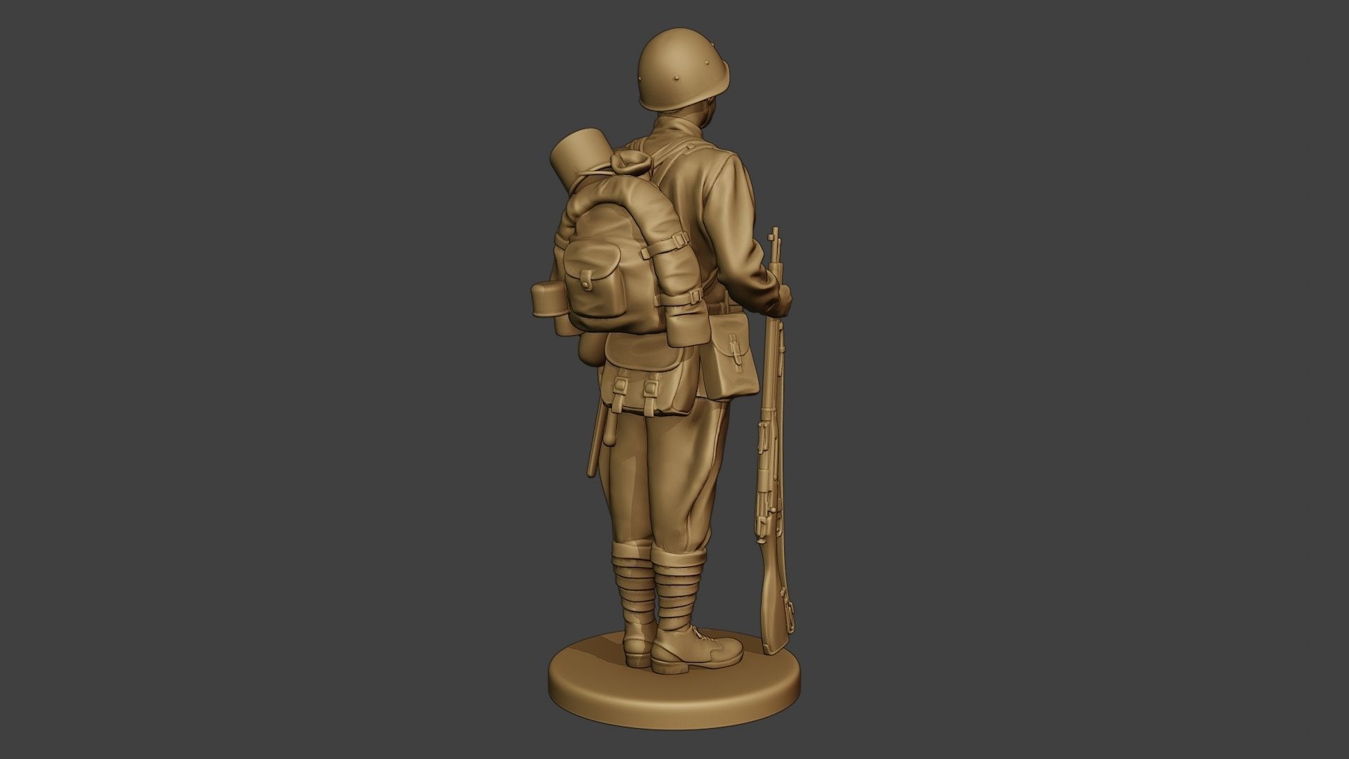 Russian soldier ww2 Attention R1 3D print model_7