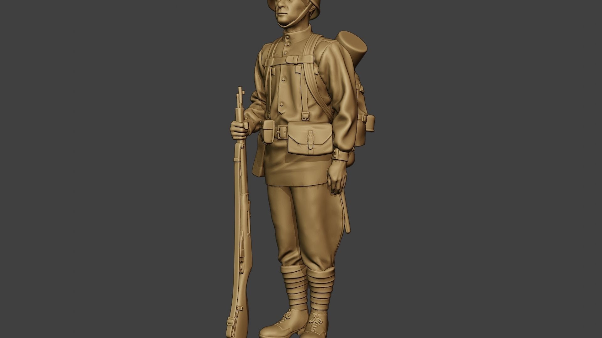 Russian soldier ww2 Attention R1 3D print model_27