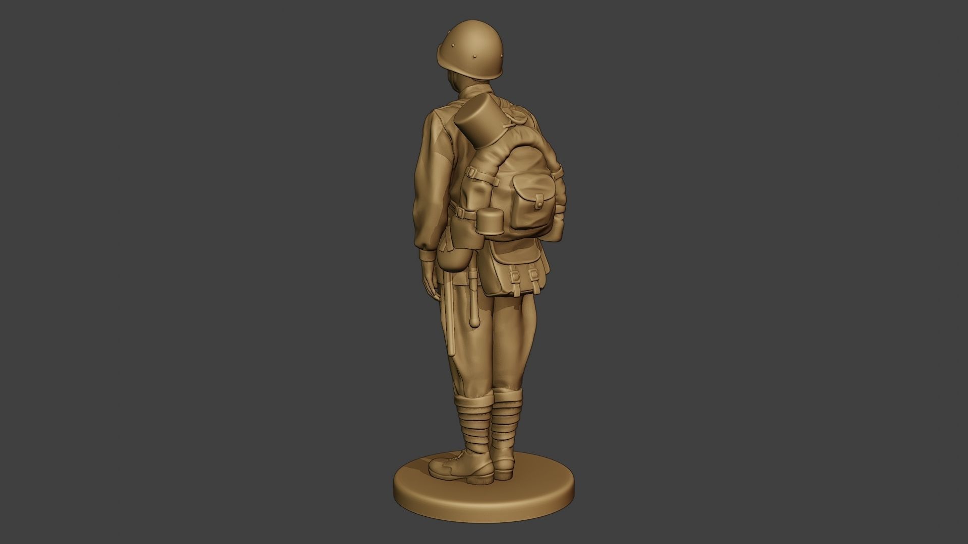 Russian soldier ww2 Attention R1 3D print model_5
