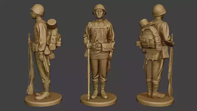 Russian soldier ww2 Attention R1 3D print model