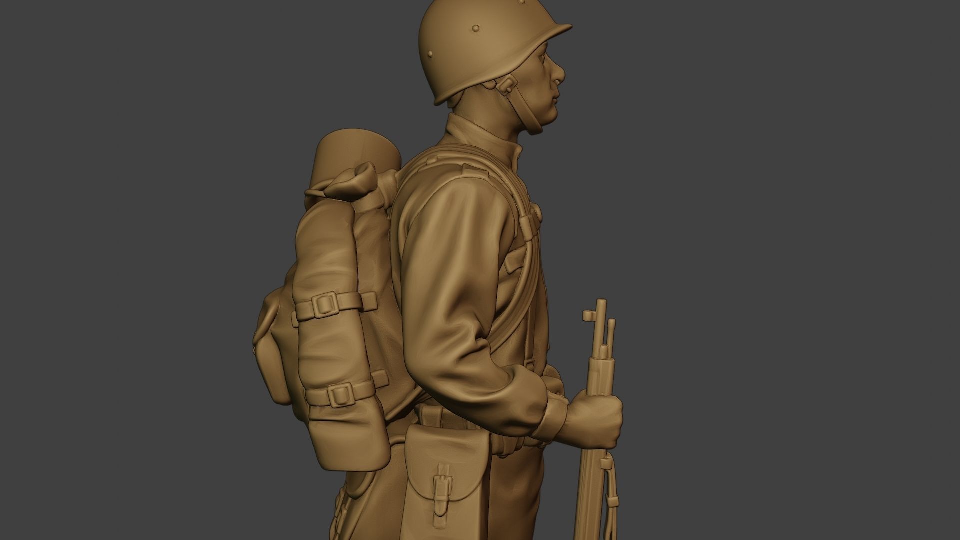 Russian soldier ww2 Attention R1 3D print model_20