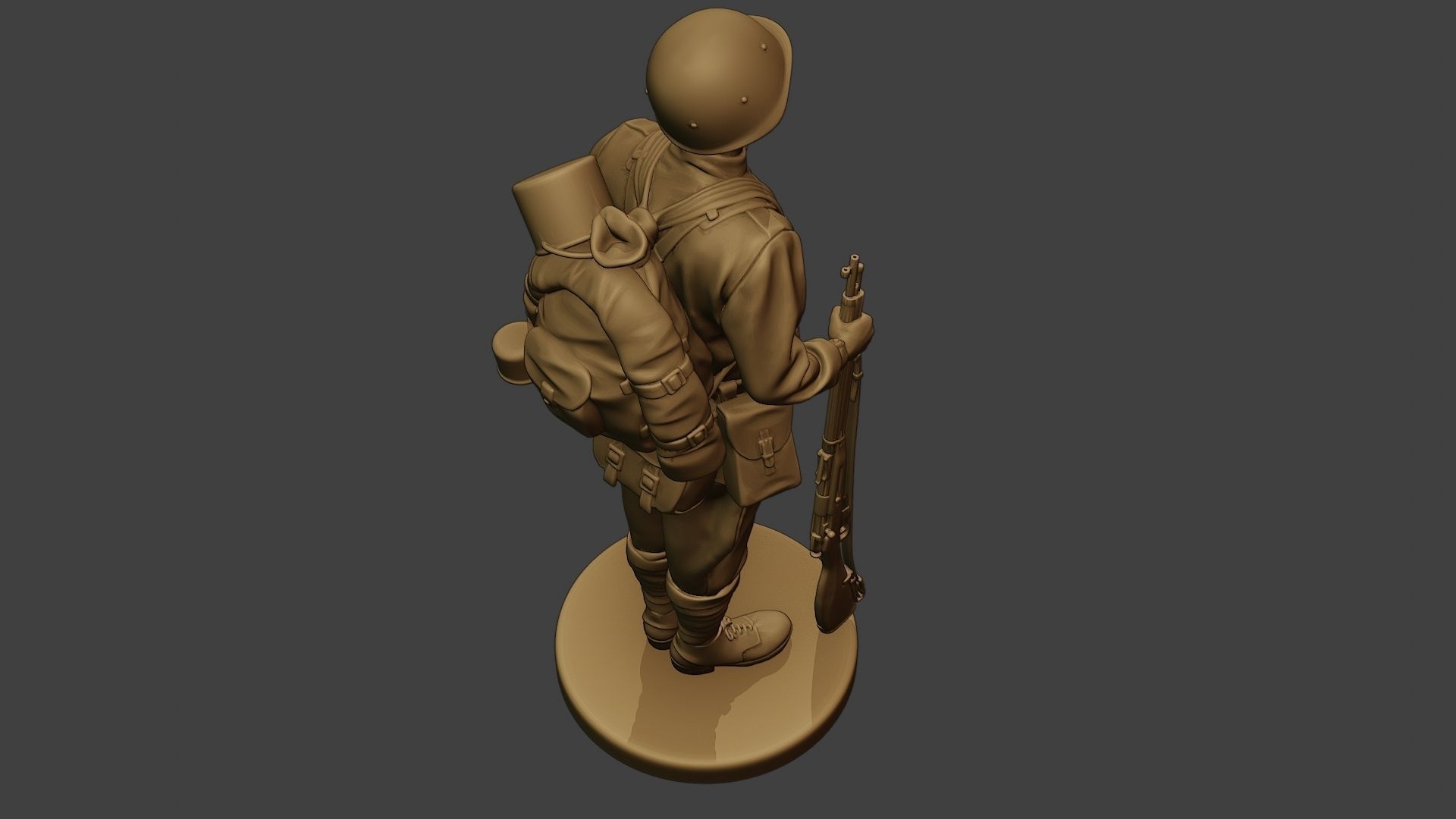 Russian soldier ww2 Attention R1 3D print model_22