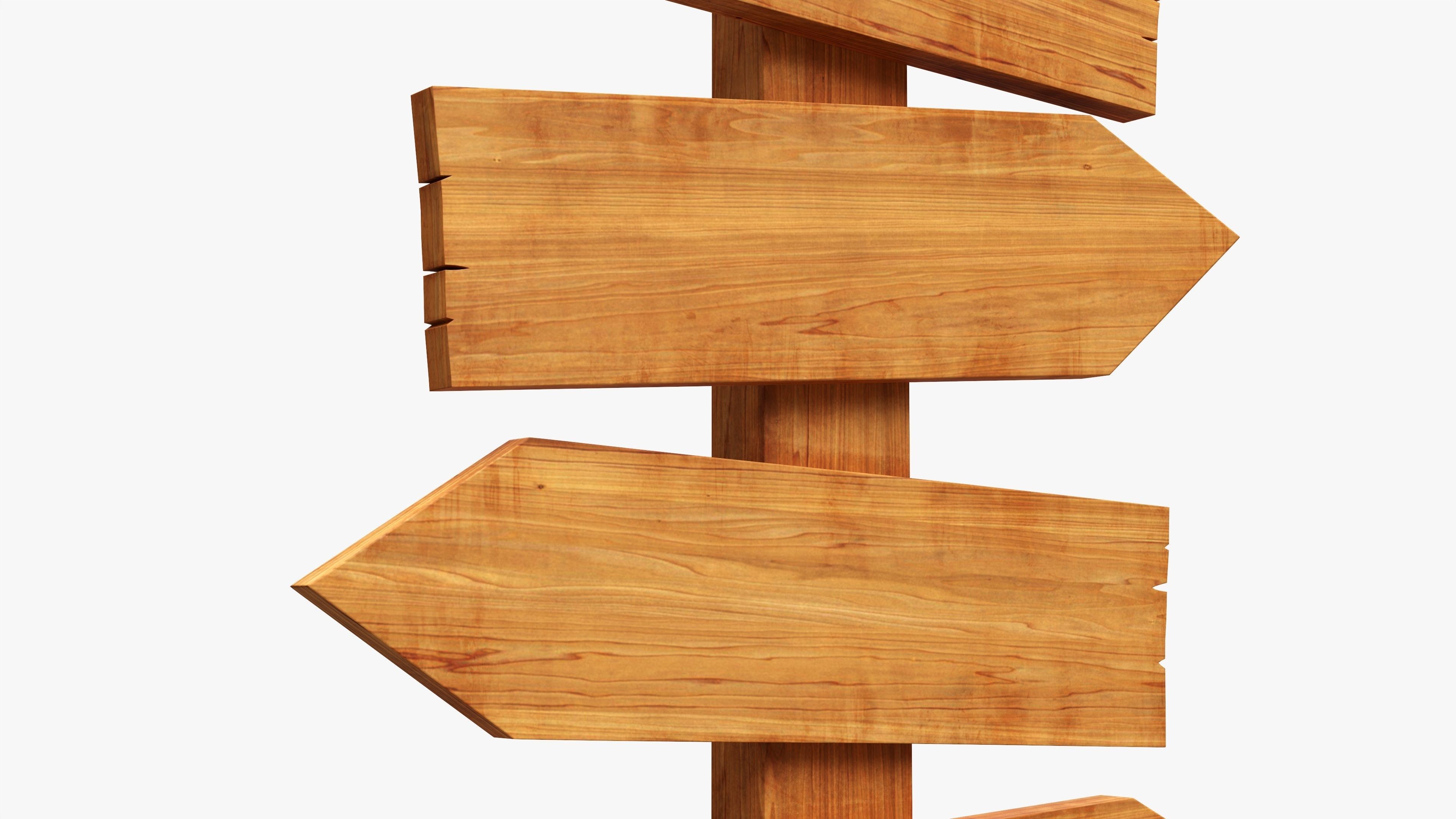 Signboards wooden 02 3D model_3