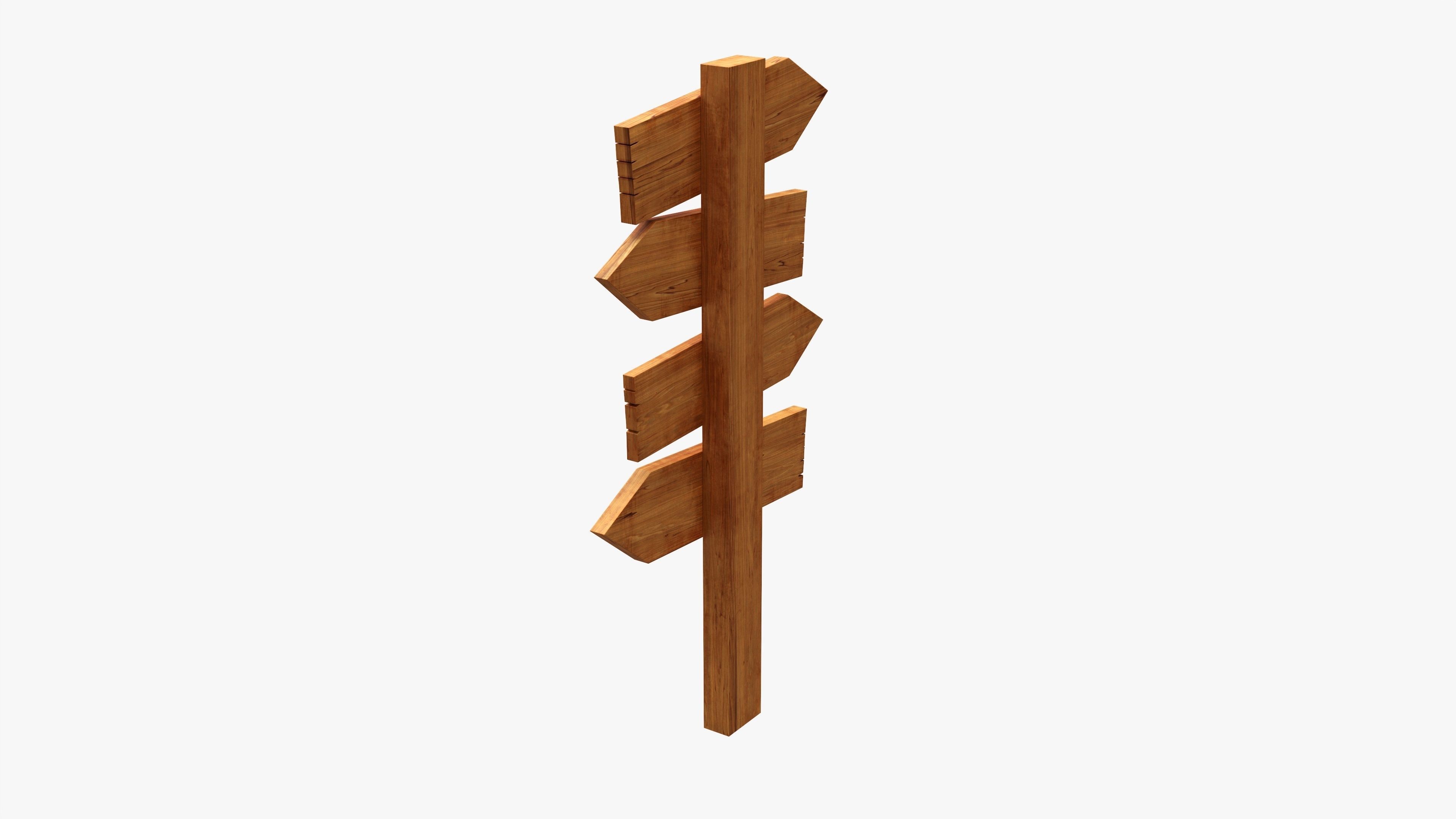 Signboards wooden 02 3D model_1