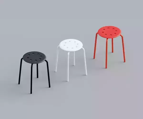 Stool Marius in three colors  black  white and red