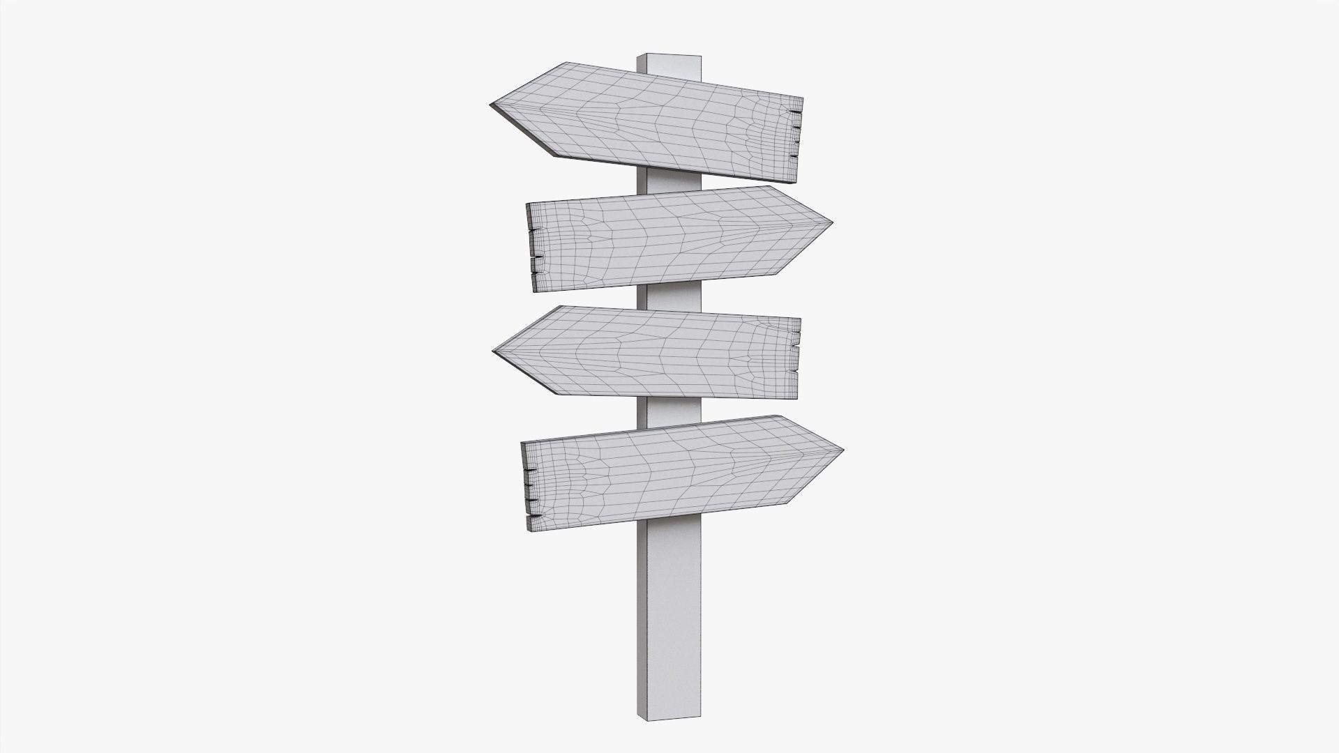 Signboards wooden 02v2 3D model_5