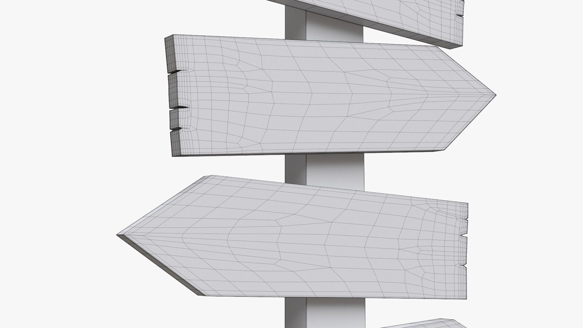 Signboards wooden 02v2 3D model_8