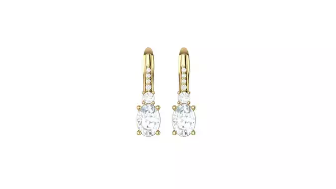 Earrings person gold with diamonds 3D print model