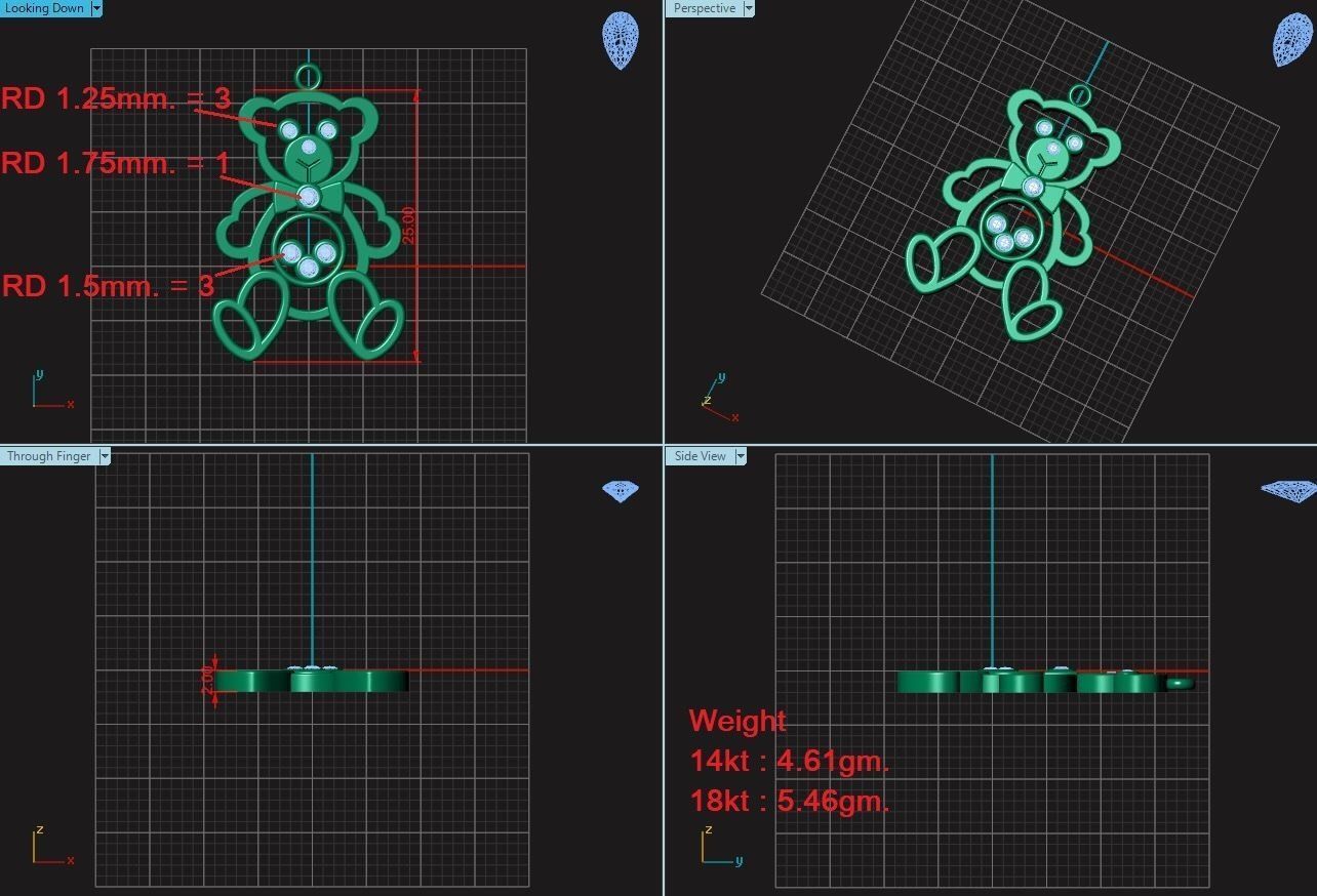 Pendat Bear Chopard 3D print model_3