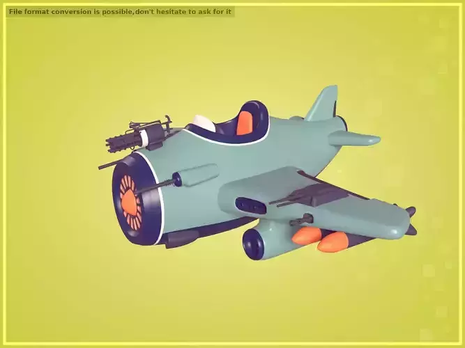 Cartoon Military Plane Low-poly 3D model