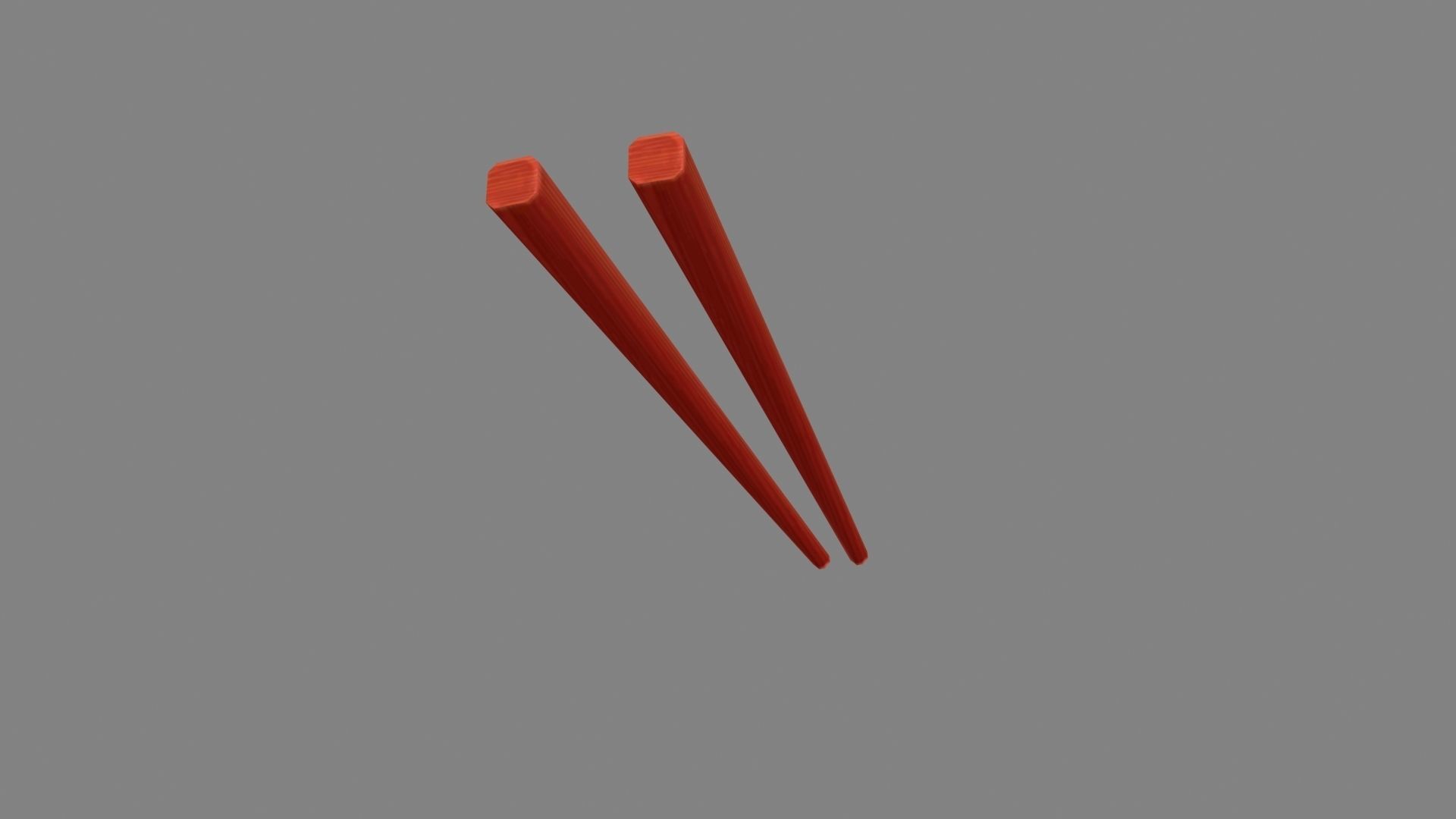 Cartoon mahogany chopsticks Low-poly 3D model_2