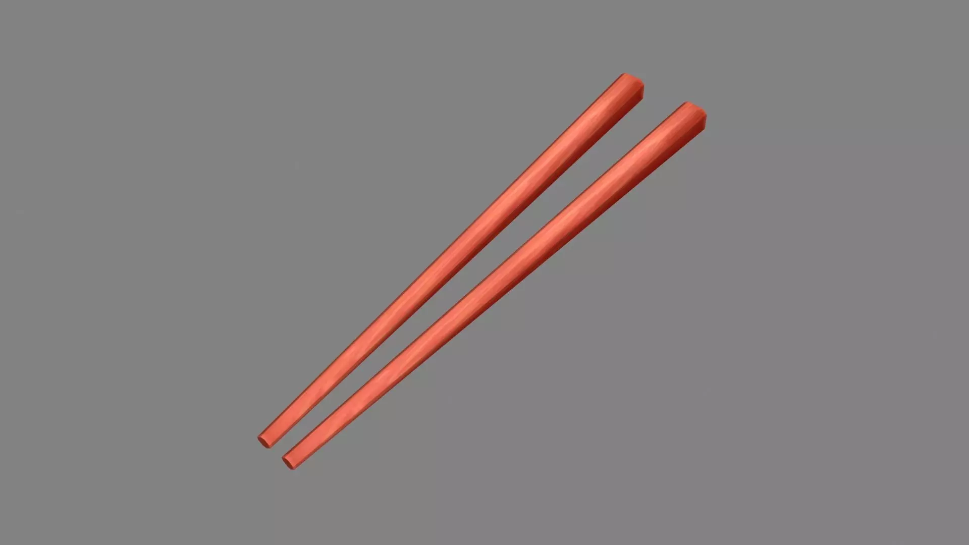 Cartoon mahogany chopsticks Low-poly 3D model_0
