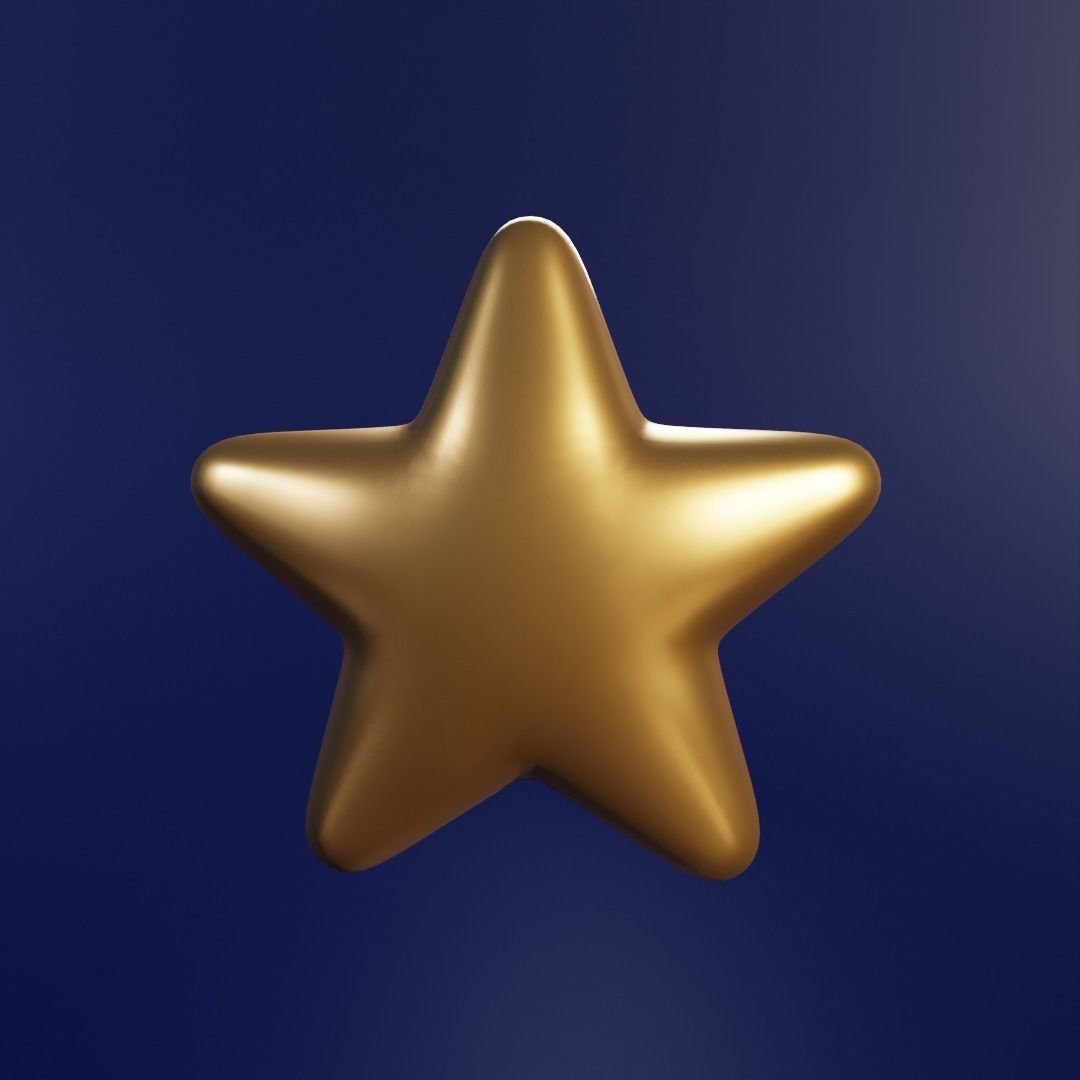 9 cartoon star models Low-poly 3D model_4