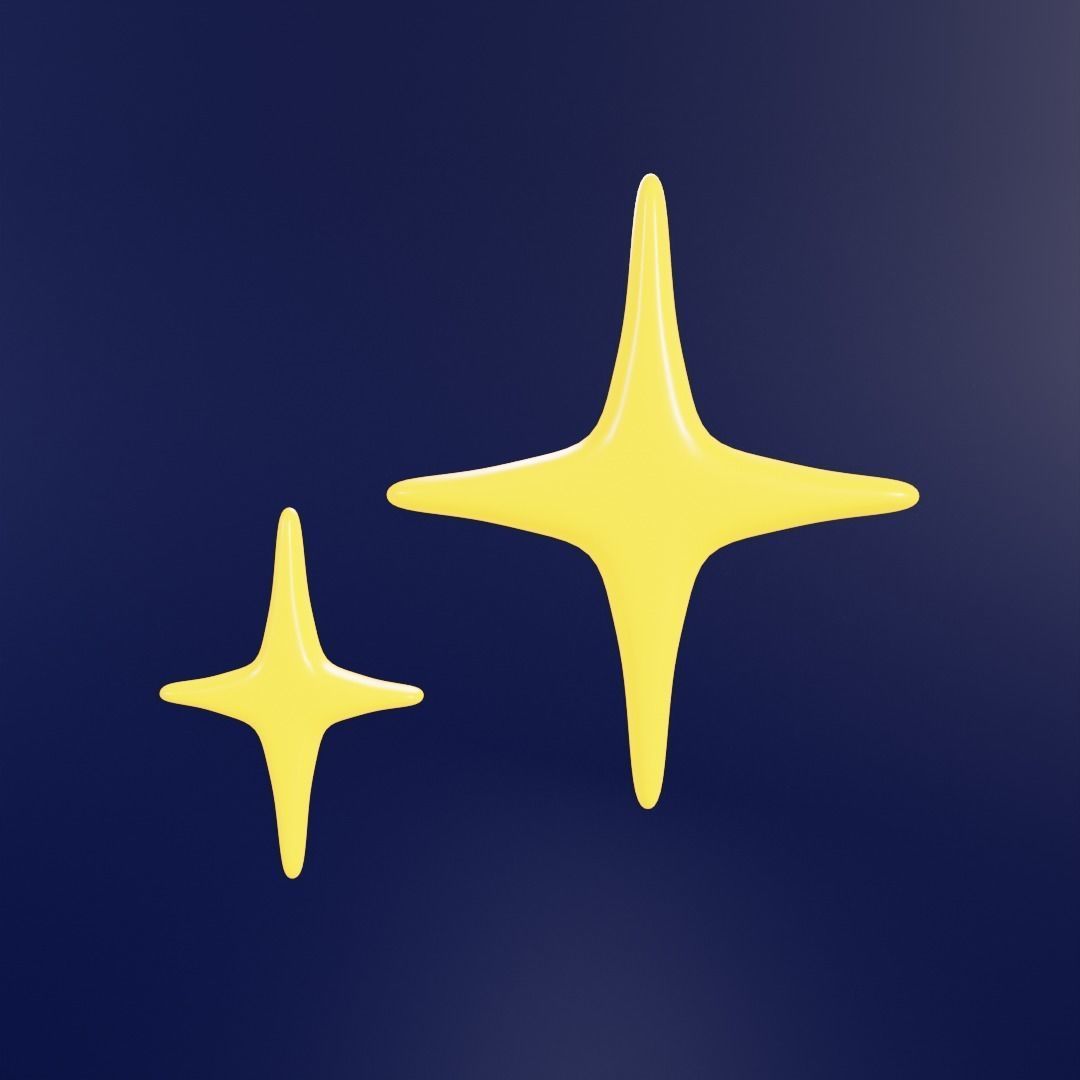 9 cartoon star models Low-poly 3D model_6