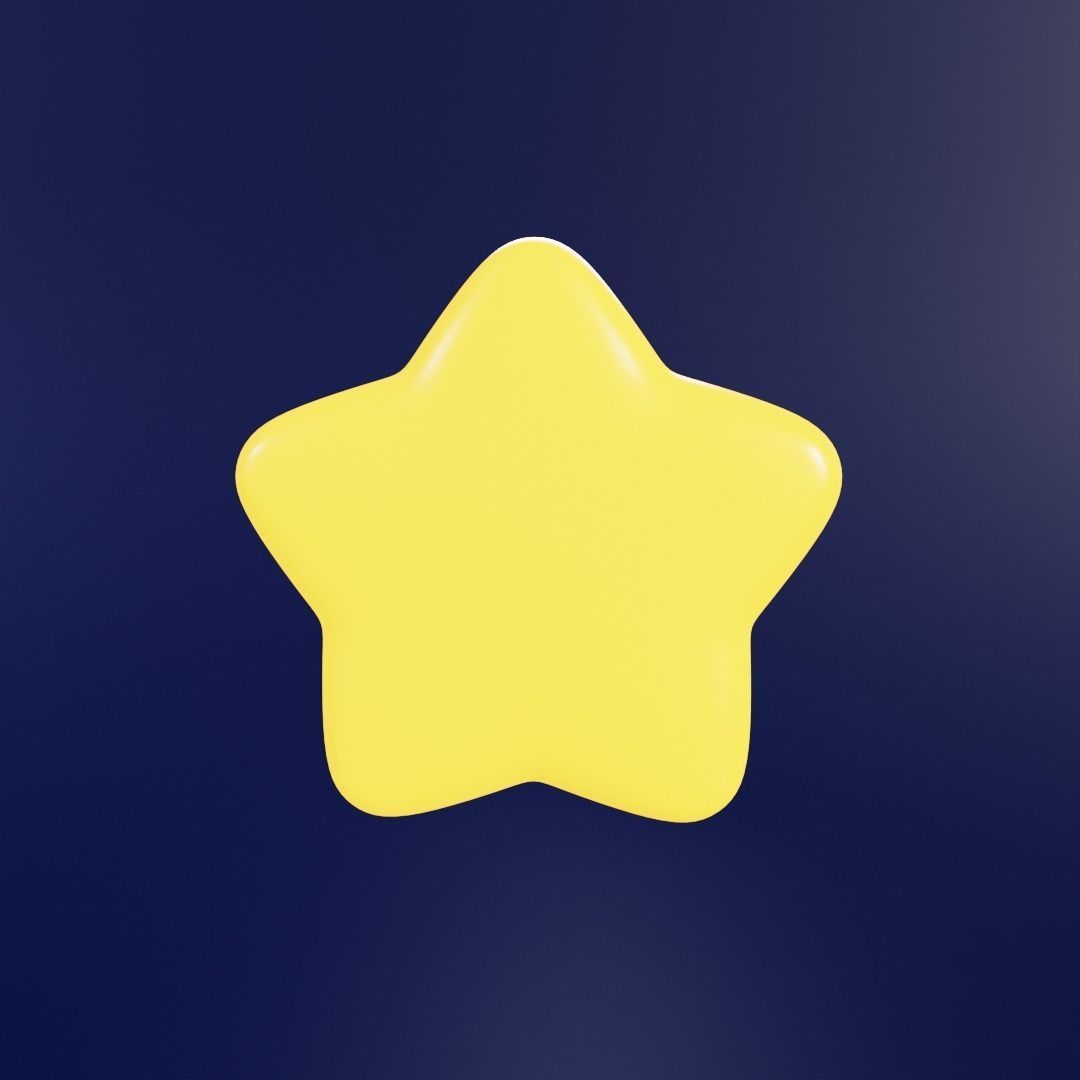 9 cartoon star models Low-poly 3D model_7