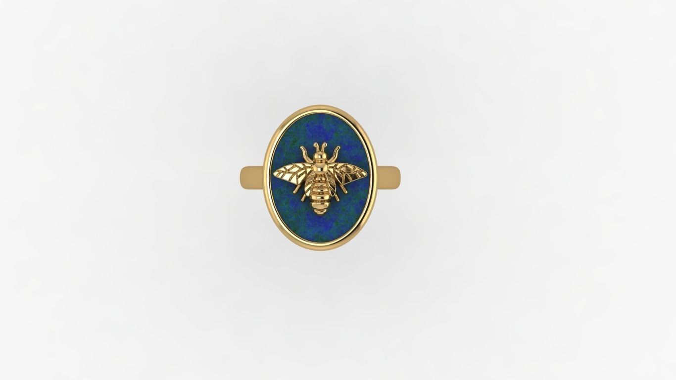 Ring With Bee 3D print model_1