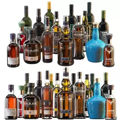 Bottles scotch whisky 3D model