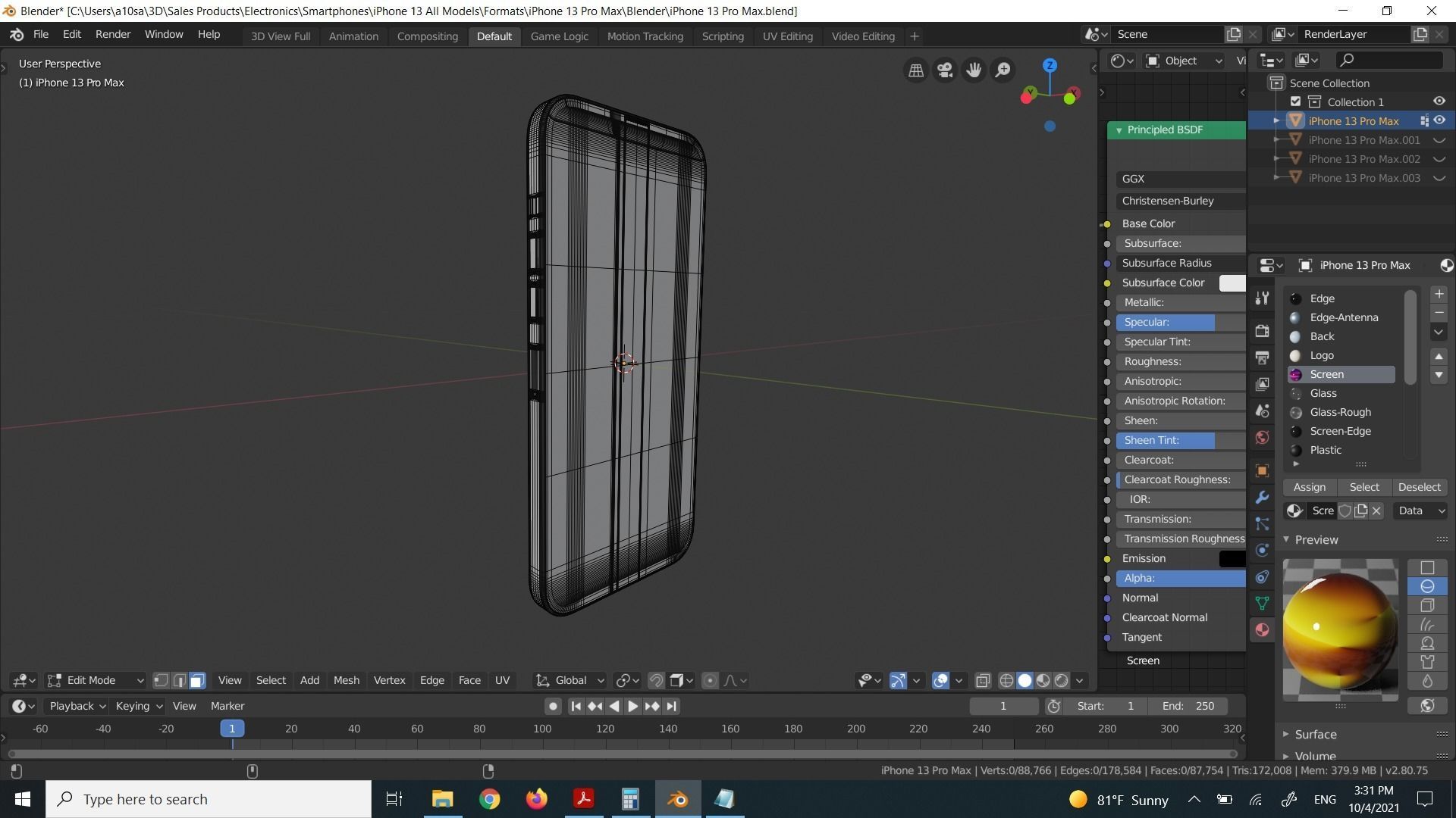 Apple Models and Cases of iPhone 13 Series in Official Designs 3D Model Collection_33