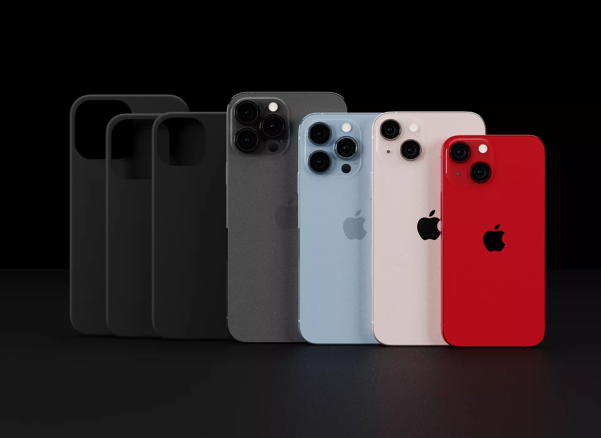 Apple Models and Cases of iPhone 13 Series in Official Designs 3D Model Collection_0