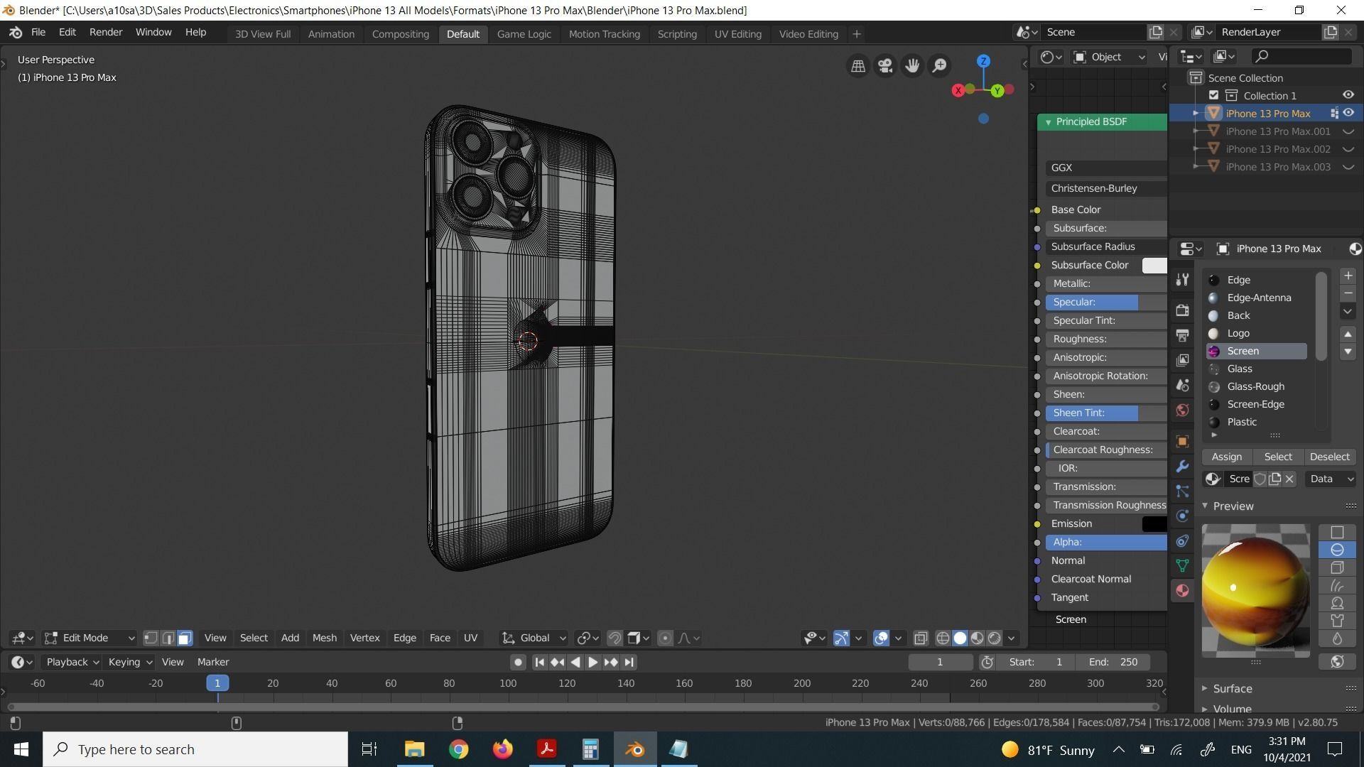 Apple Models and Cases of iPhone 13 Series in Official Designs 3D Model Collection_32