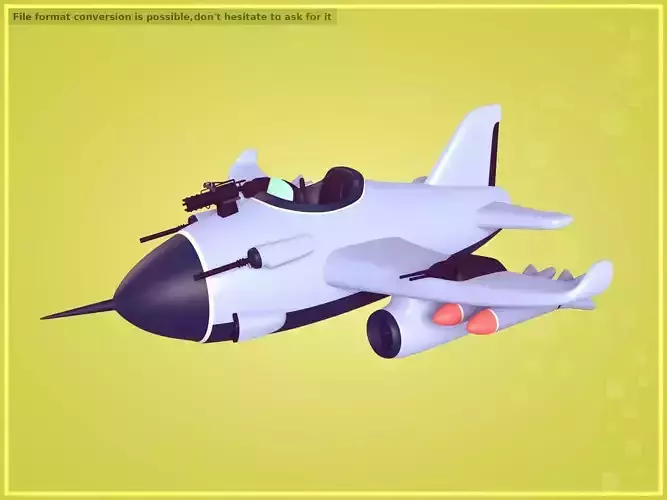 Cartoon Military Plane Low-poly 3D model
