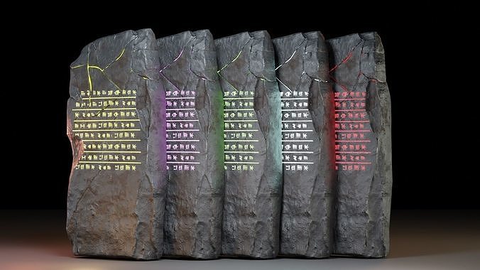 Tombstone pair of stones Low-poly 3D model