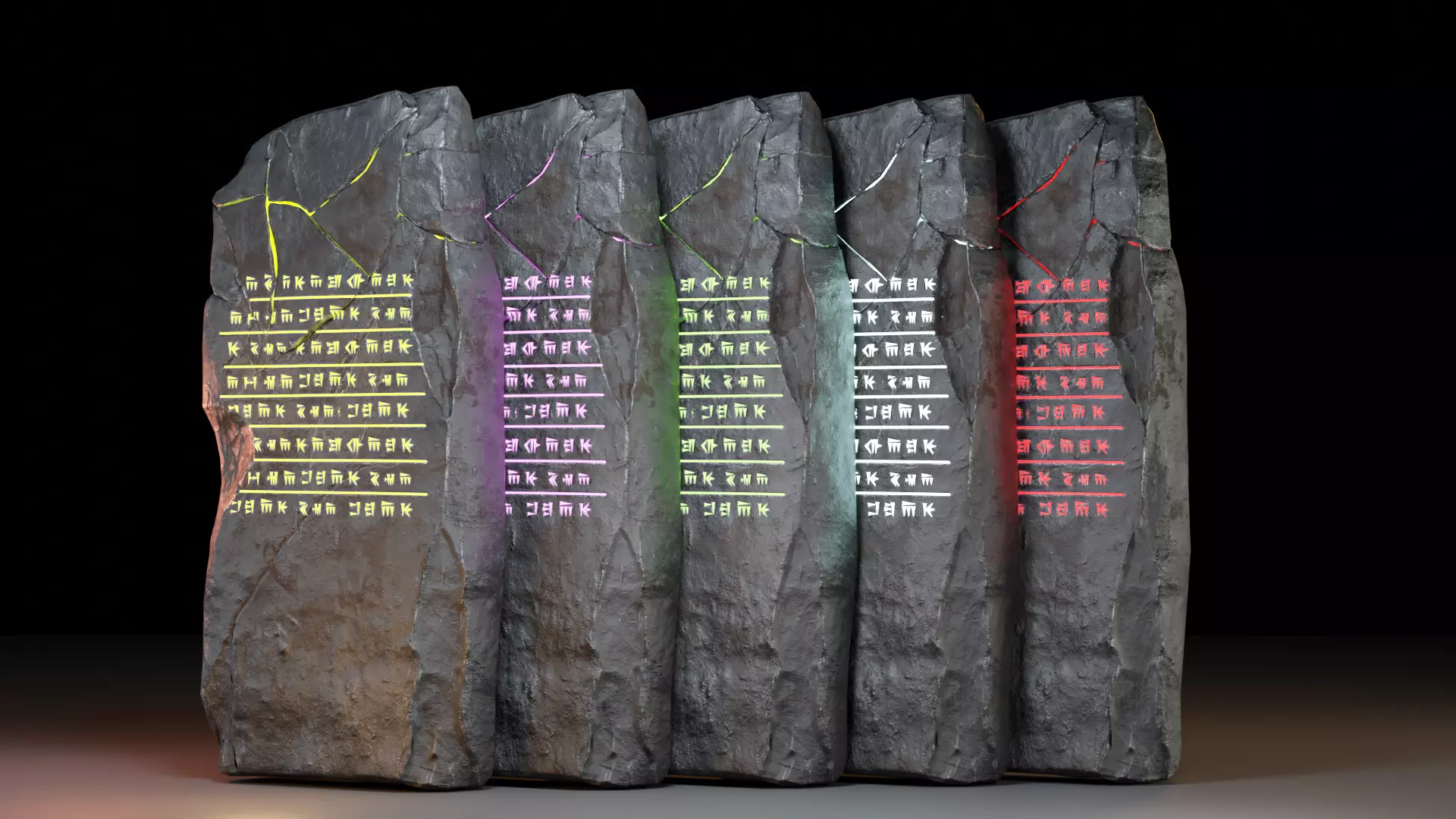 Tombstone pair of stones Low-poly 3D model_0