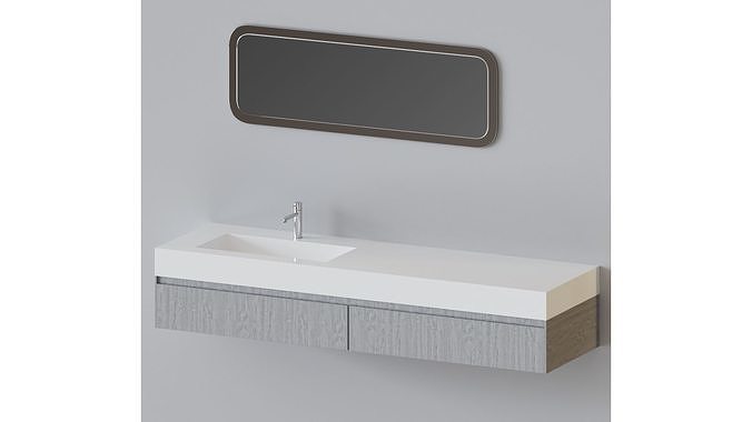 Moode console narrow wood by Rexa Design 3D model