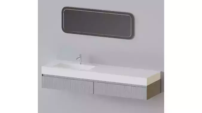 Moode console narrow wood by Rexa Design 3D model