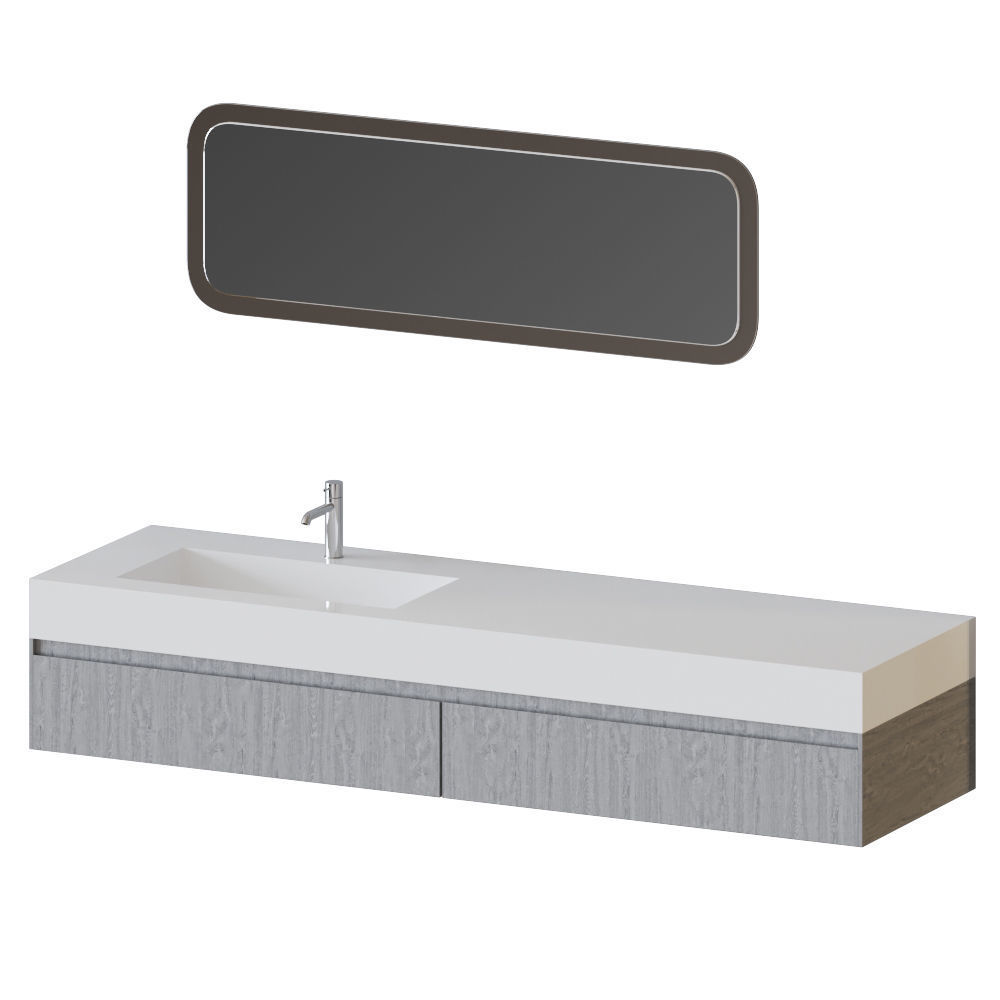 Moode console narrow wood by Rexa Design 3D model_1