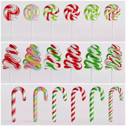 Christmas candy 3styles 3D model