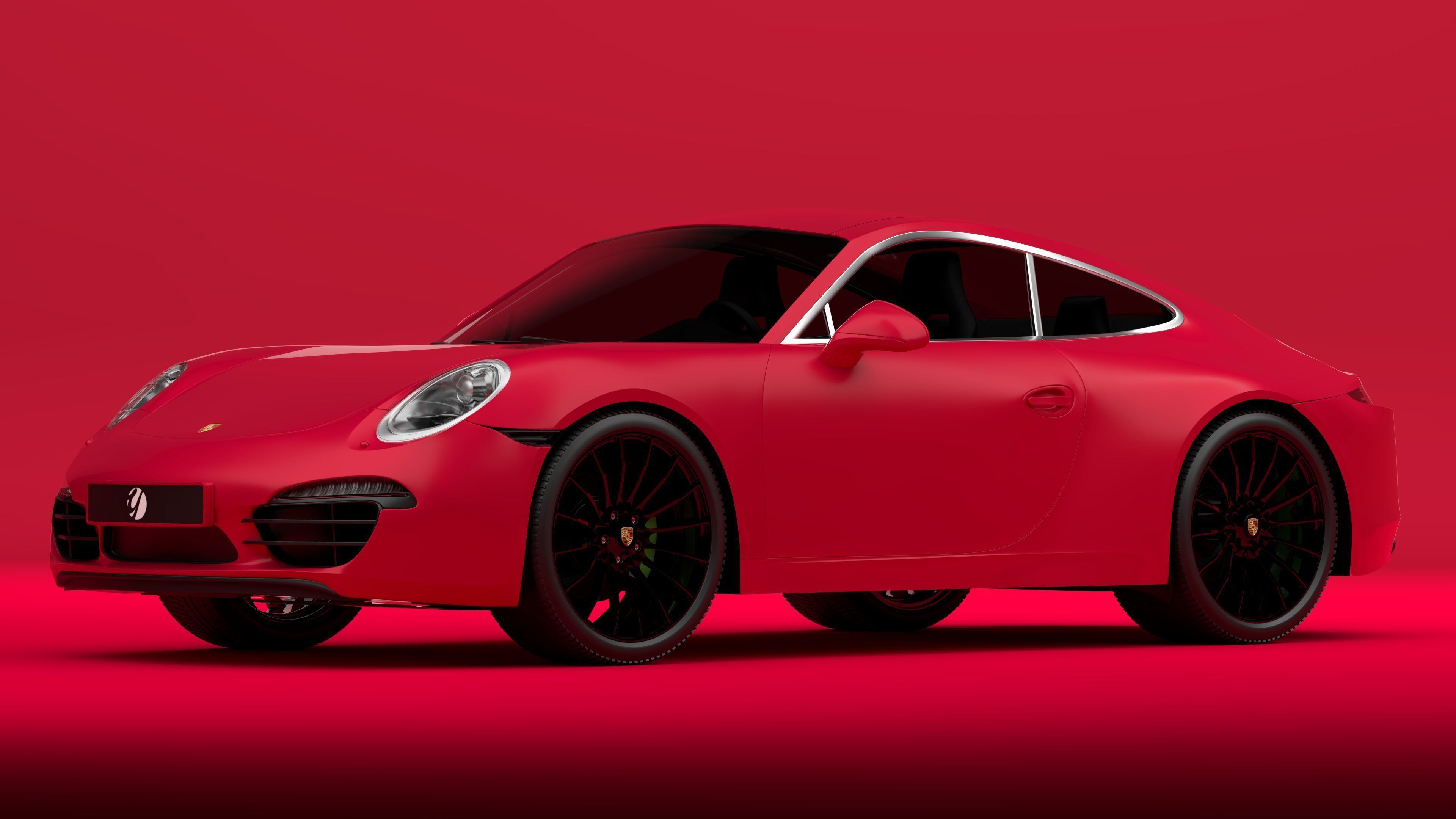 Porsche 911 Red 3D model_2