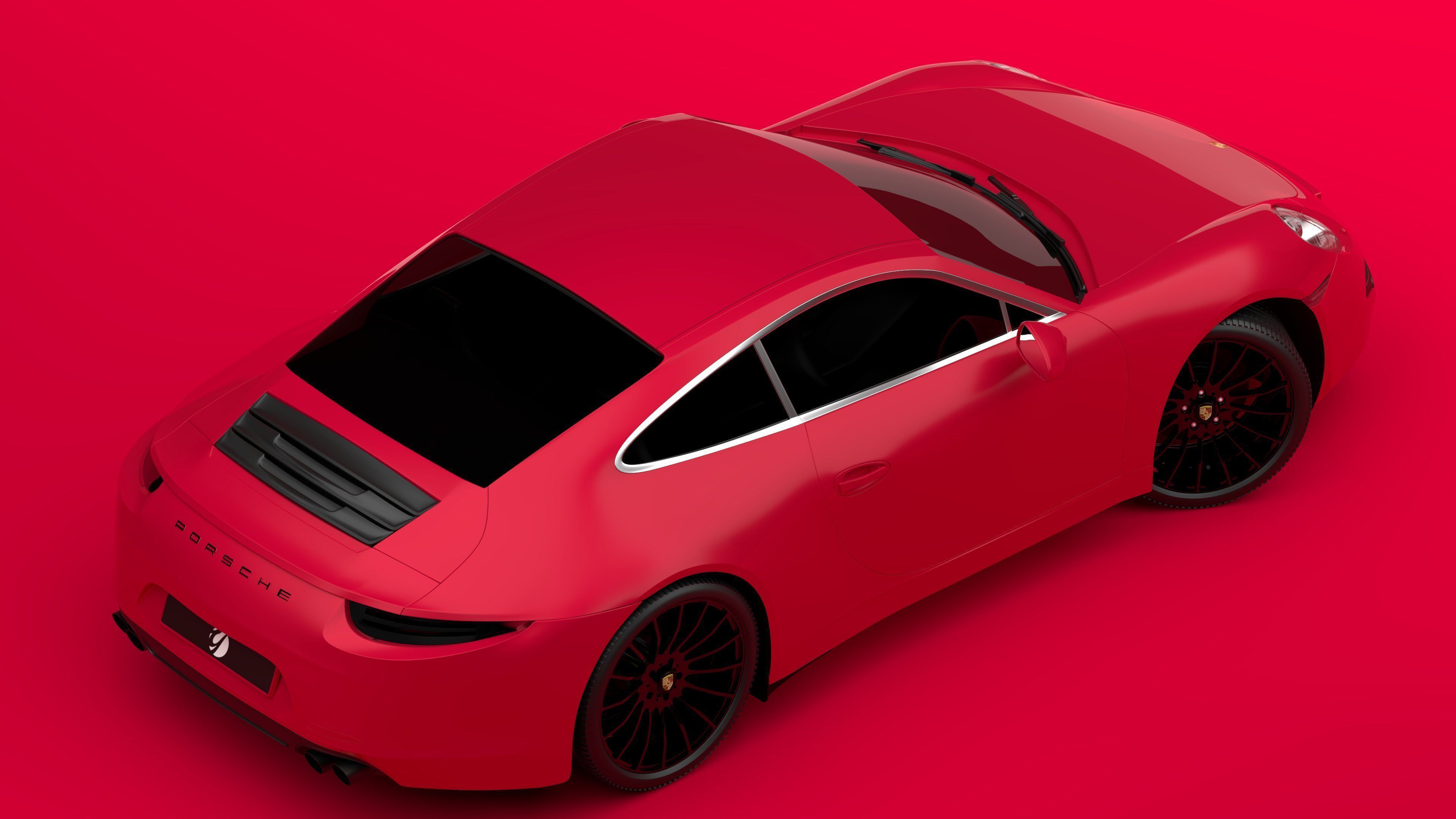 Porsche 911 Red 3D model_5