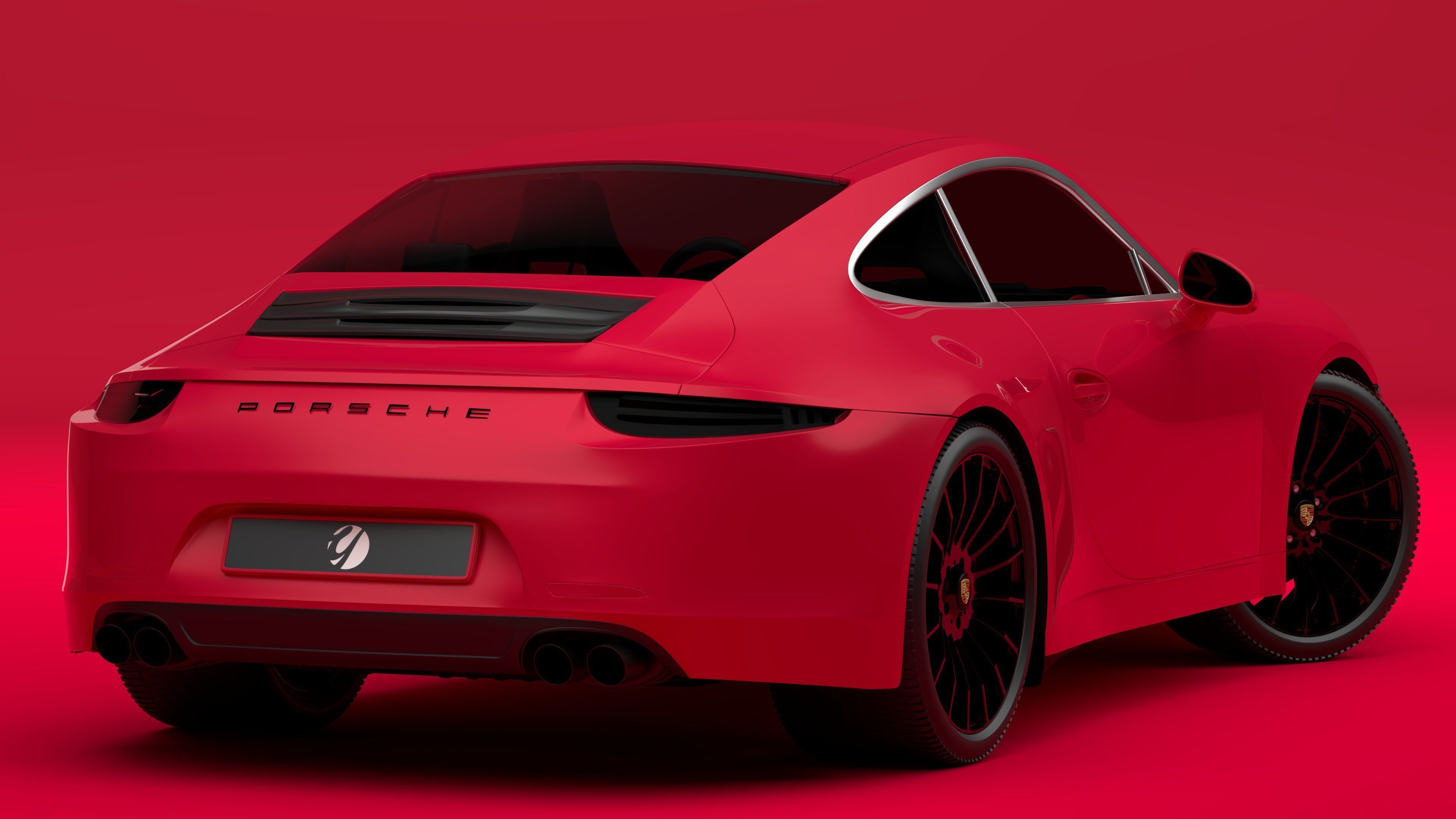 Porsche 911 Red 3D model_1