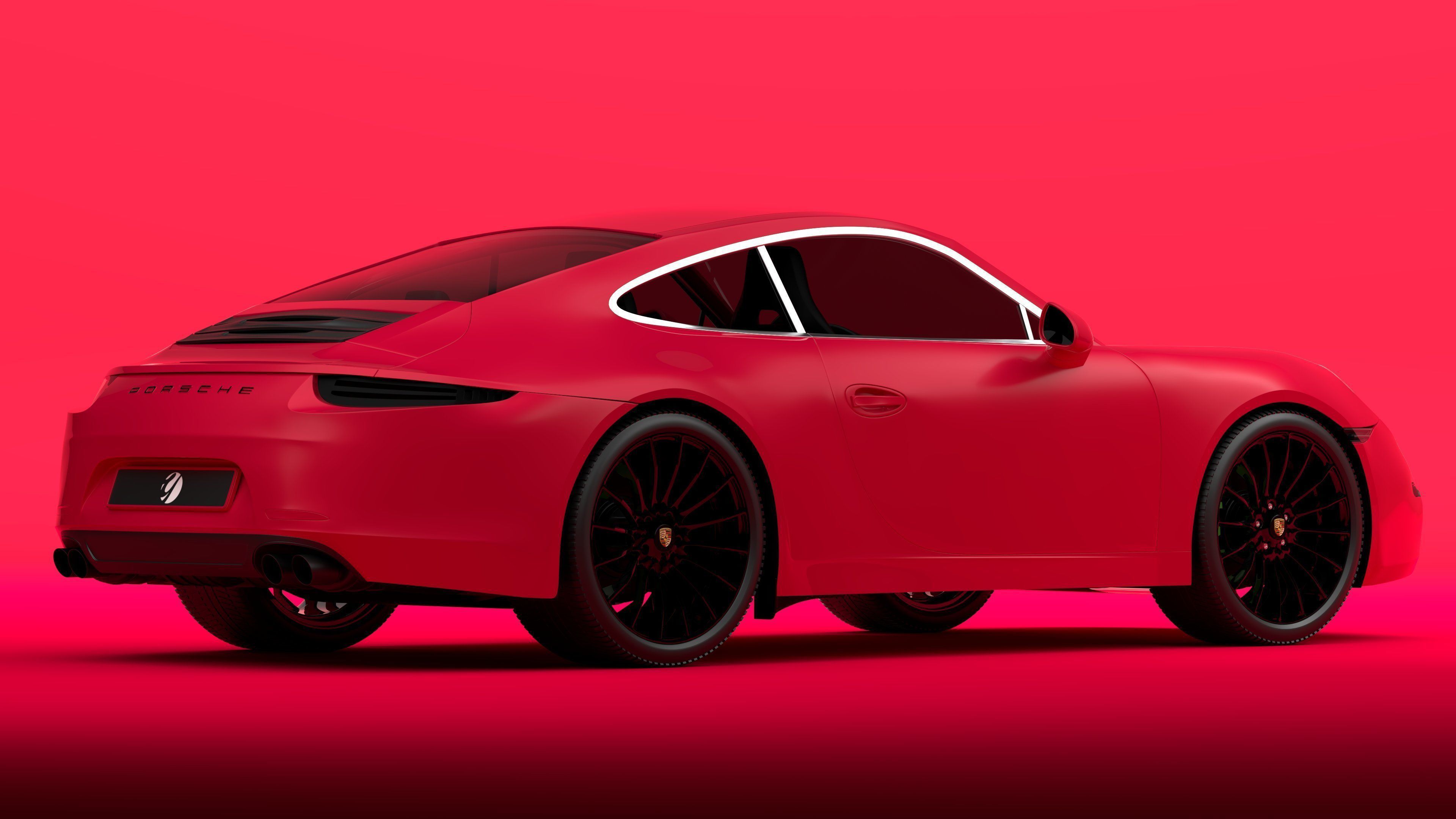 Porsche 911 Red 3D model_3