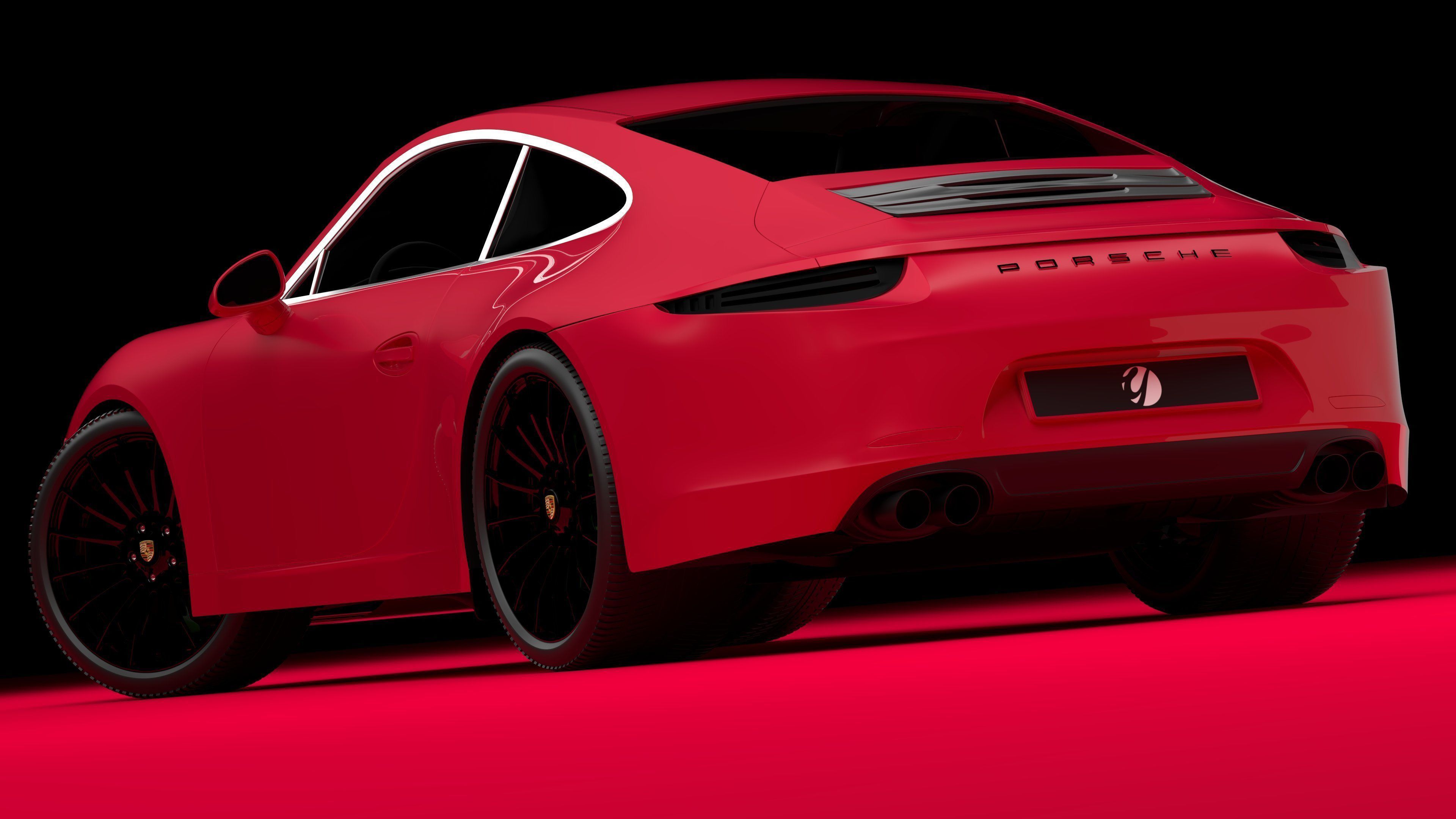 Porsche 911 Red 3D model_7