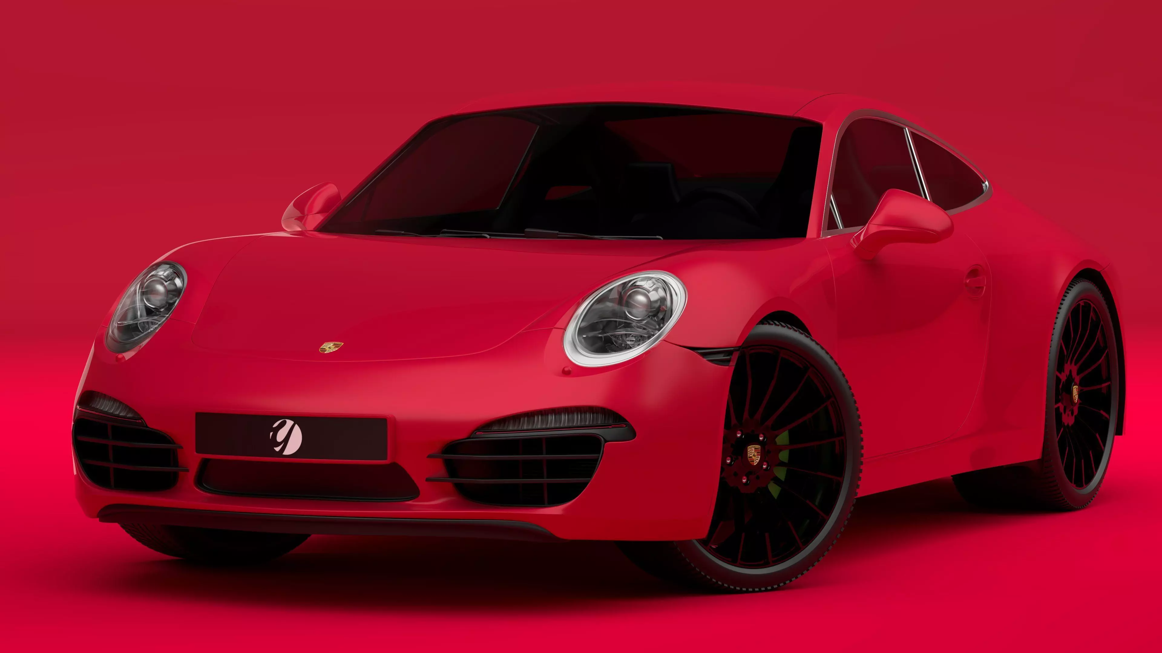 Porsche 911 Red 3D model_0
