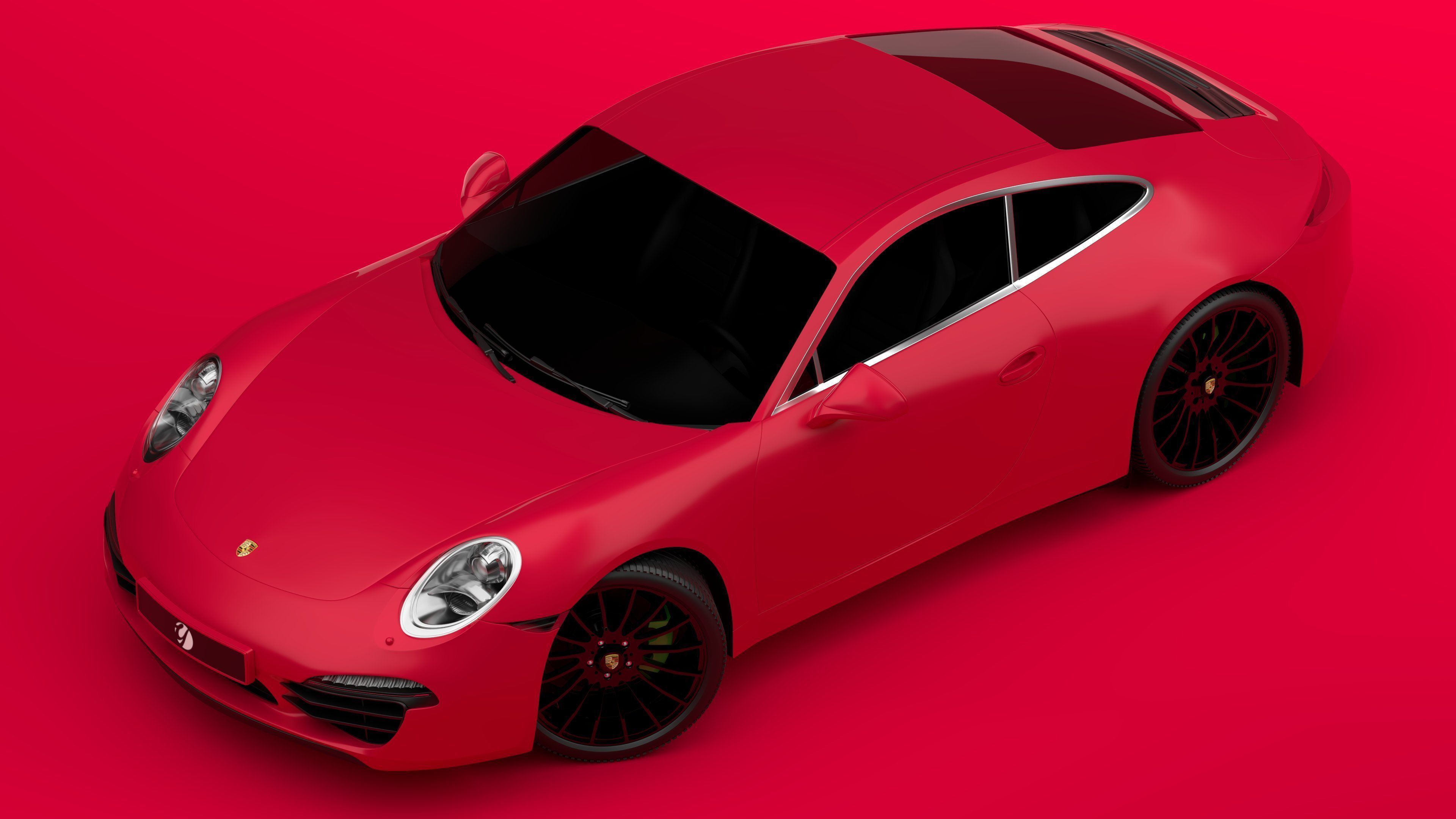 Porsche 911 Red 3D model_4