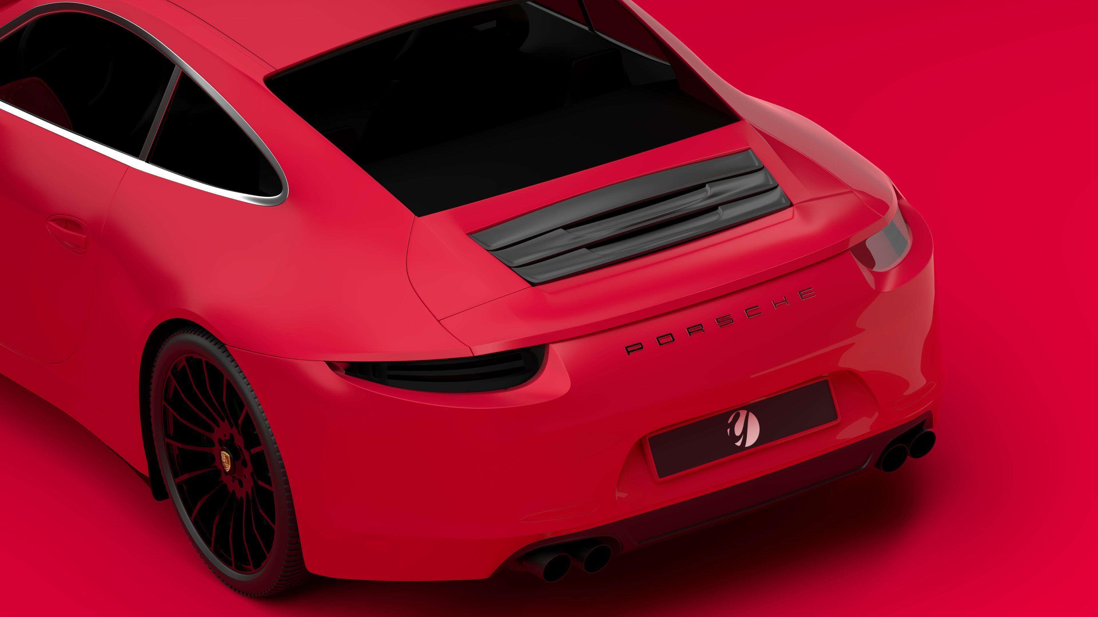 Porsche 911 Red 3D model_8
