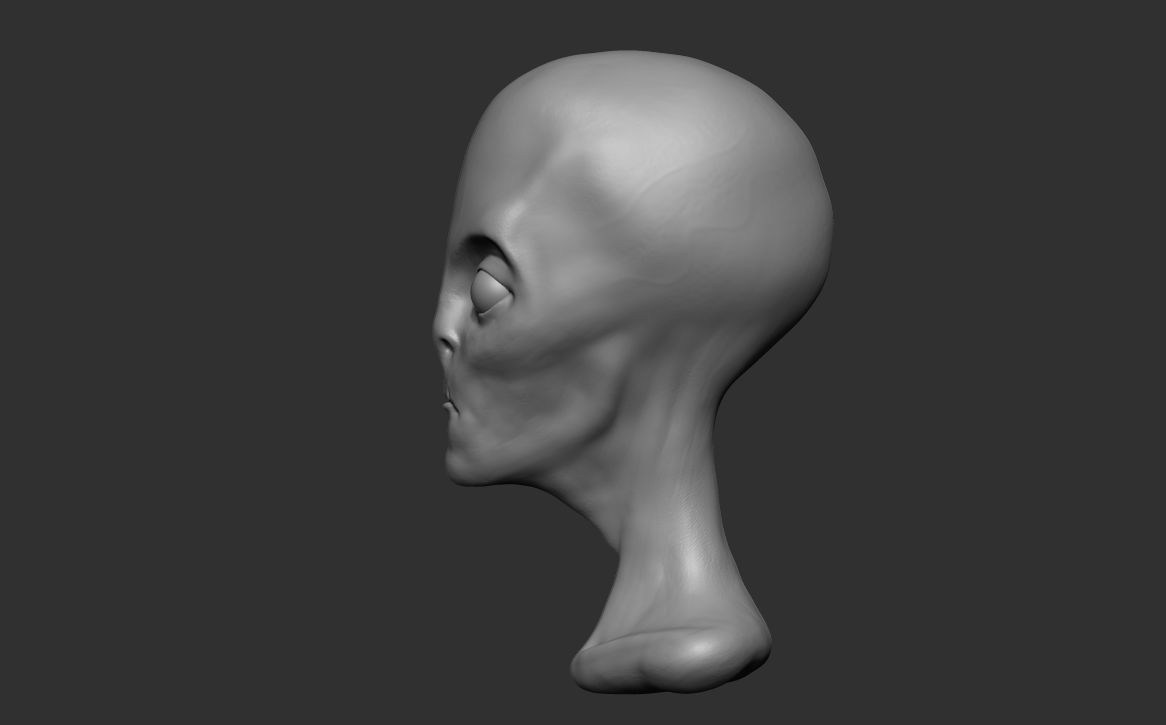 Alien bust 3D model_2