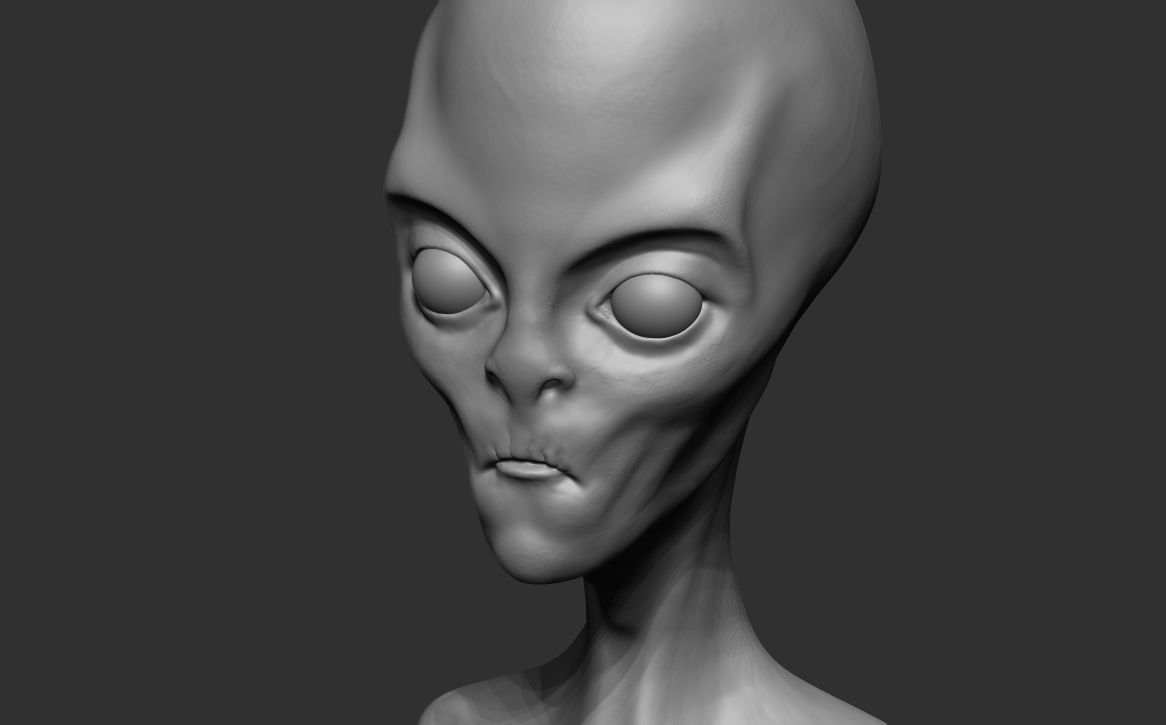 Alien bust 3D model_1