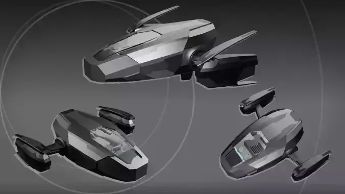 Spaceship futuristic looking robot