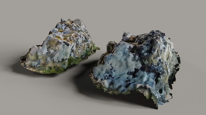 2 Limestone Stones Free 3D model